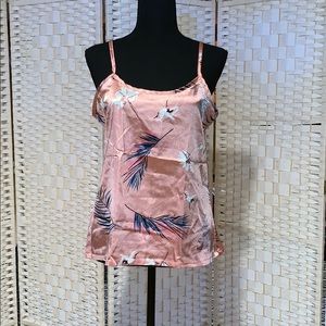 Crane and Tropical Print Pajama Camisole